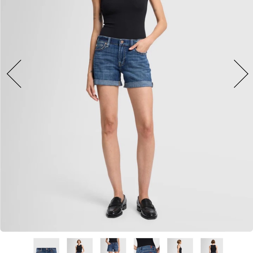 7 for all mankind broken twill mid roll short in vanity 27 NWT